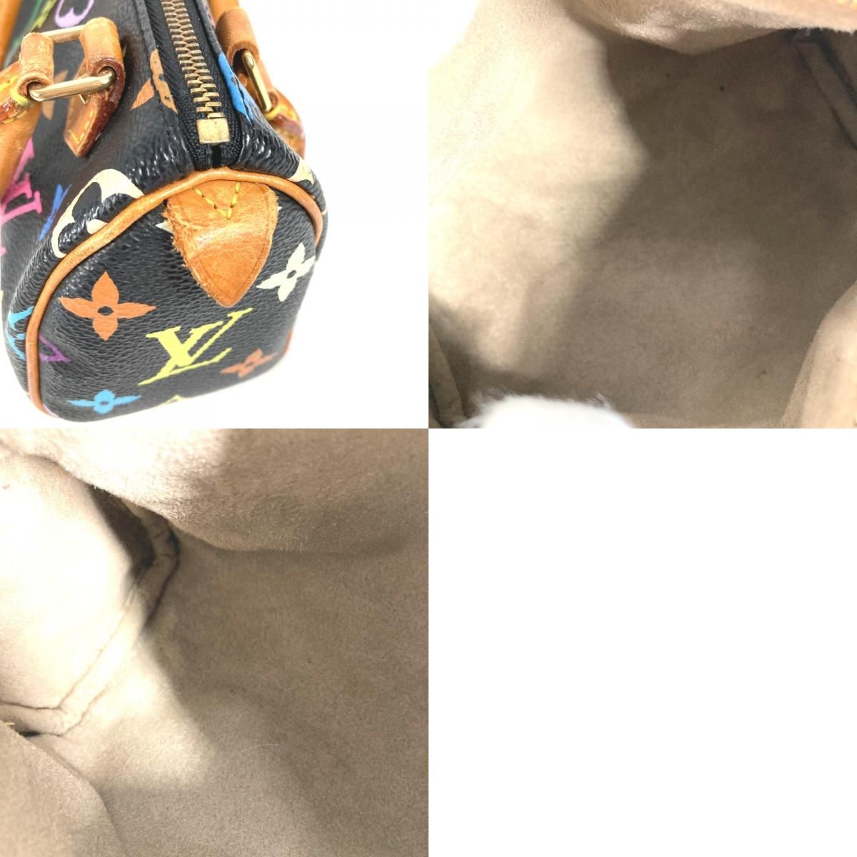 Louis Vuitton Handbag Mini Speedy Monogram Multicolor Canvas Noir Black — view 9