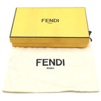 Fendi Bicolor Logo Leather Round Zip Wallet Yellow — view 6