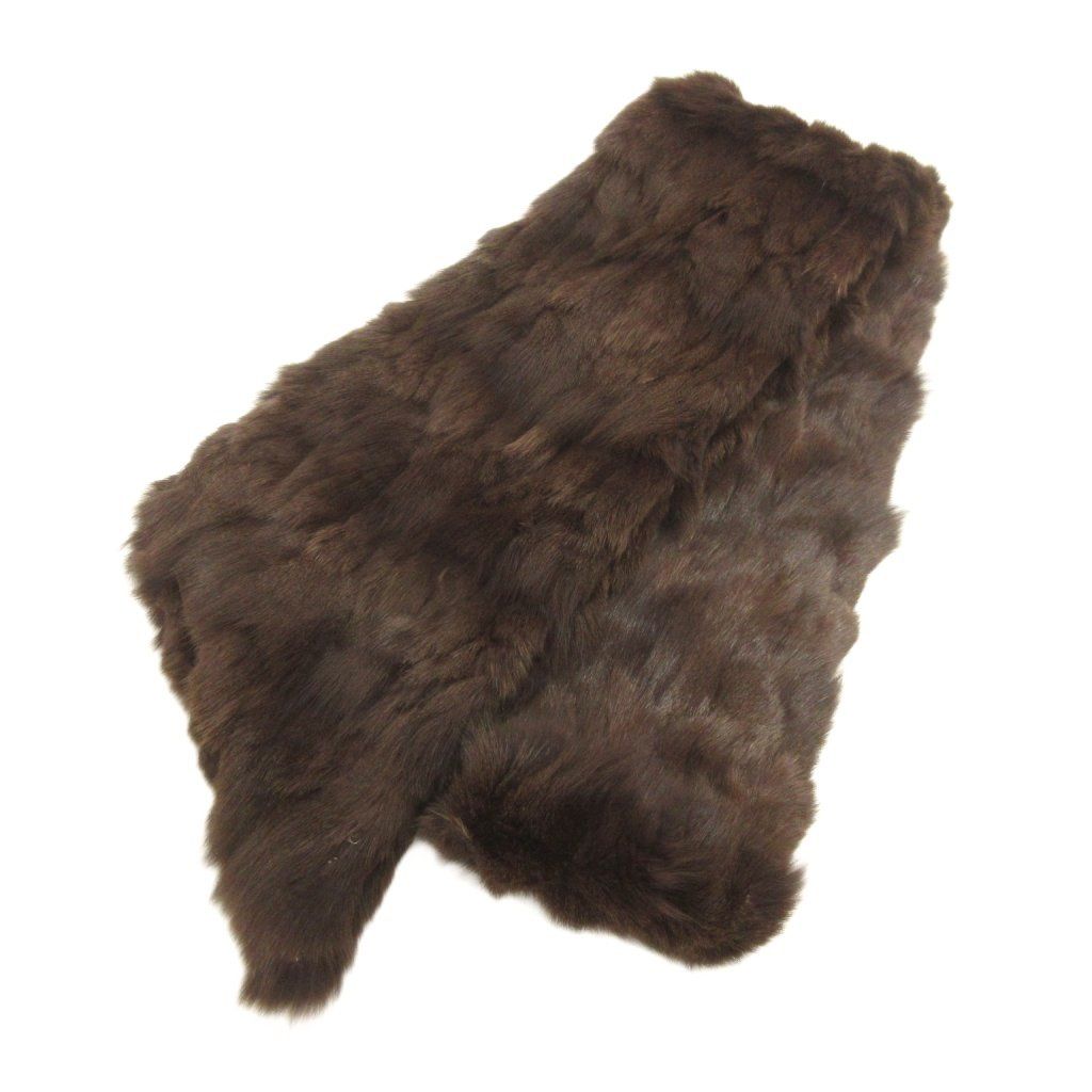 Fendi Tippet Scarf Rabbit Fur Silk Brown — view 3