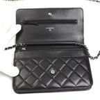 Chanel Chain Wallet Lambskin Shoulder Bag Black — view 4