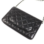 Chanel Chain Wallet Lambskin Shoulder Bag Black — view 2