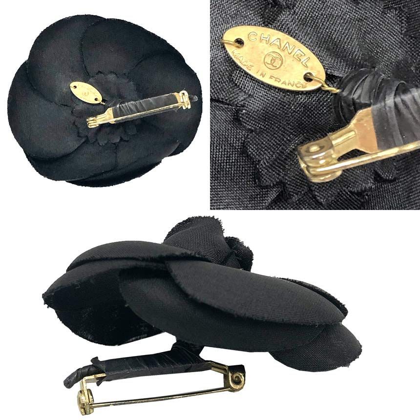 Chanel Camellia Corsage Brooch Flower Black — view 3