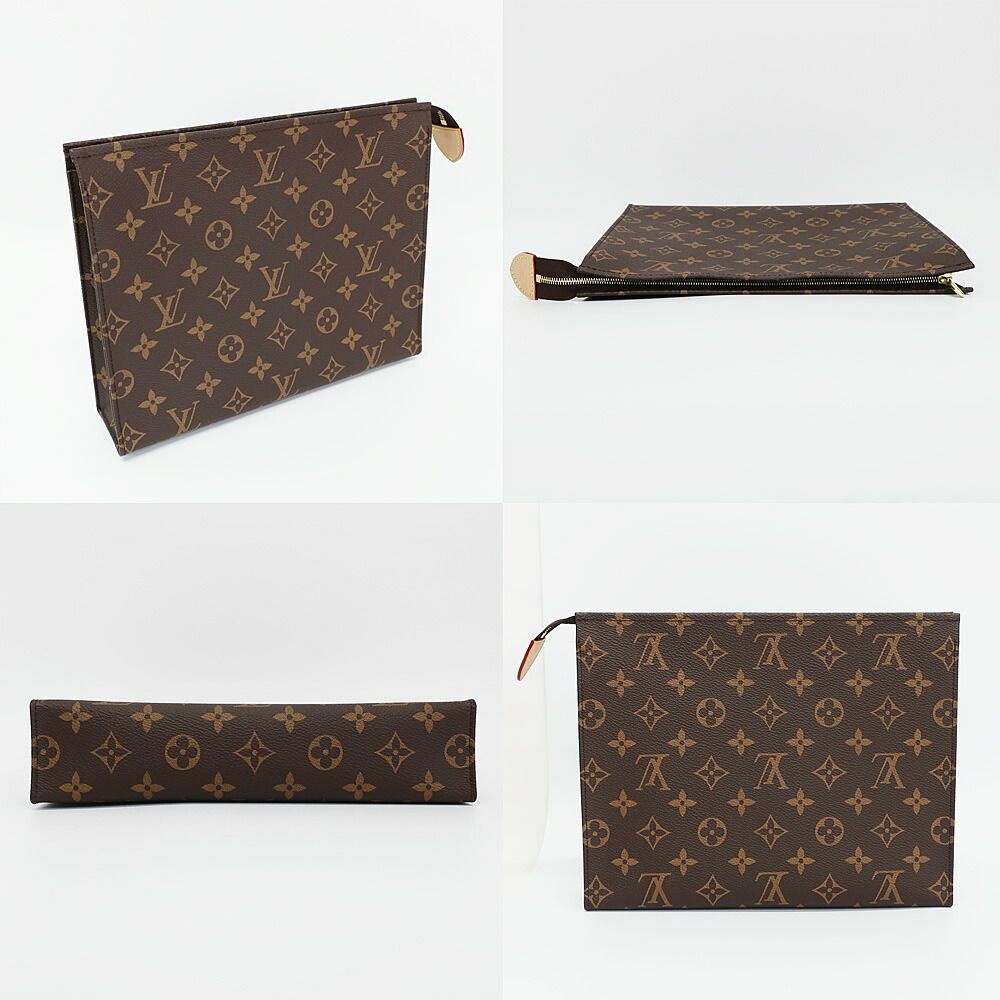 Louis Vuitton Trio Posh Toilette LV Monogram Pouch Brown Gold — view 2