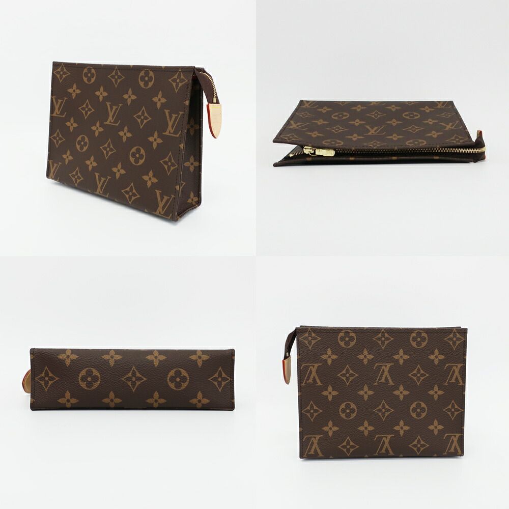 Louis Vuitton Trio Posh Toilette LV Monogram Pouch Brown Gold — view 4