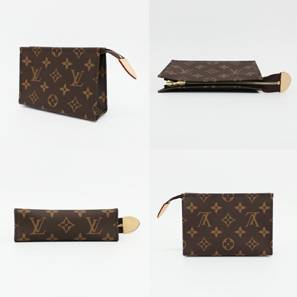 Louis Vuitton Trio Posh Toilette LV Monogram Pouch Brown Gold — view 6