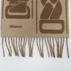 Hermes Scarf Click Se Nue Cashmere Brown Marron Glace Cles Fringe Shawl — view 7