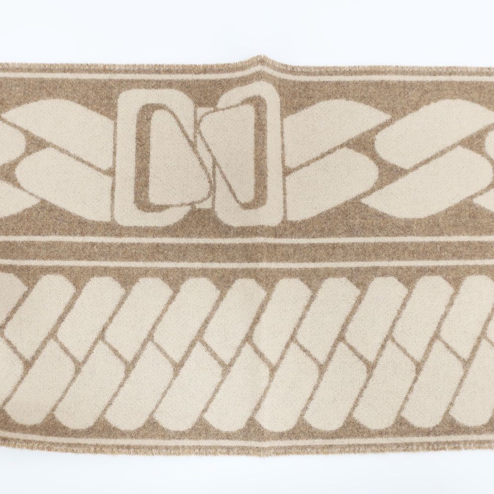 Hermes Scarf Click Se Nue Cashmere Brown Marron Glace Cles Fringe Shawl — view 5