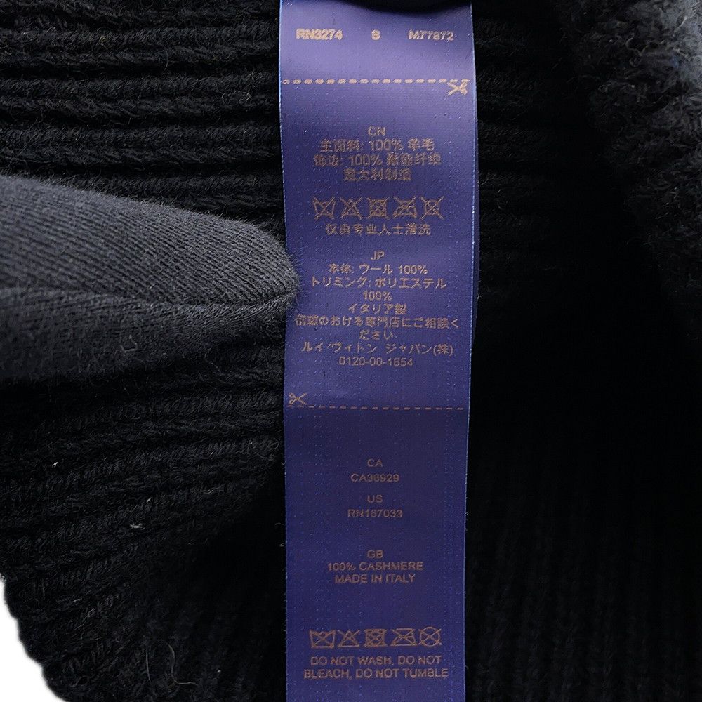 Louis Vuitton Knit Hat Beanie LV Headline Wool Noir Black — view 8