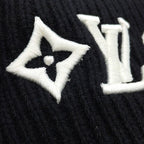 Louis Vuitton Knit Hat Beanie LV Headline Wool Noir Black — view 5