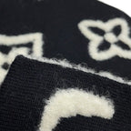 Louis Vuitton Scarf Monogram Blast Knit Black White Noir — view 6