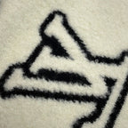 Louis Vuitton Scarf Monogram Blast Knit Black White Noir — view 5