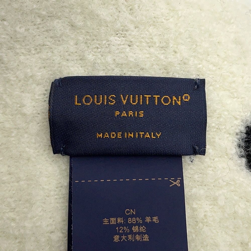 Louis Vuitton Scarf Monogram Blast Knit Black White Noir — view 7