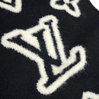 Louis Vuitton Scarf Monogram Blast Knit Black White Noir — view 4