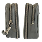 Prada Saffiano Gray Silver Leather Clutch — view 7