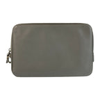 Prada Saffiano Gray Silver Leather Clutch — view 2