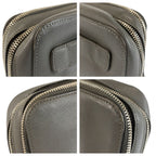 Prada Saffiano Gray Silver Leather Clutch — view 6