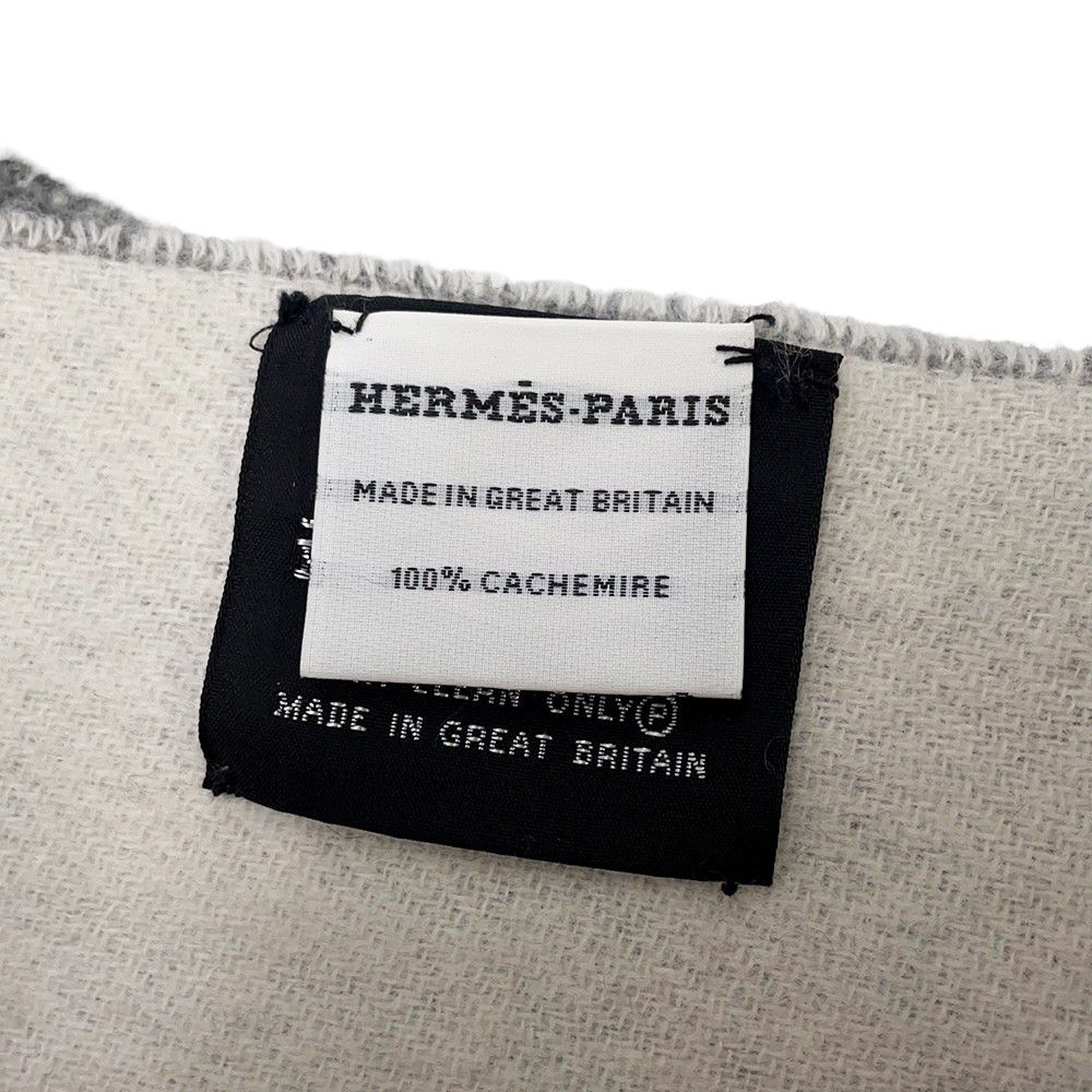 Hermes Scarf Double Face Green Flannel Cote D'ivoire Shawl — view 5