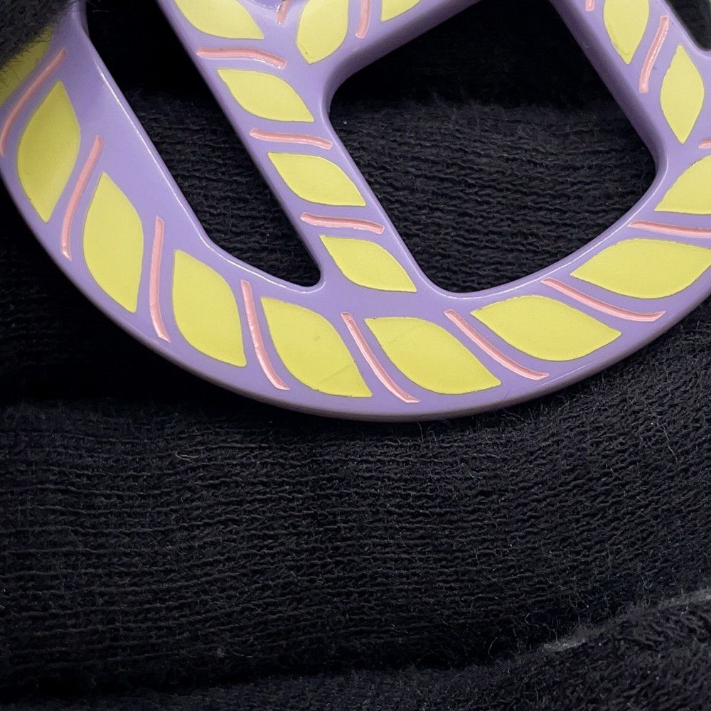 Hermes Earrings Equipe Nautic Buffalo Horn Lavender-yellow — view 5