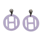 Hermes Earrings Equipe Nautic Buffalo Horn Lavender-yellow — view 3