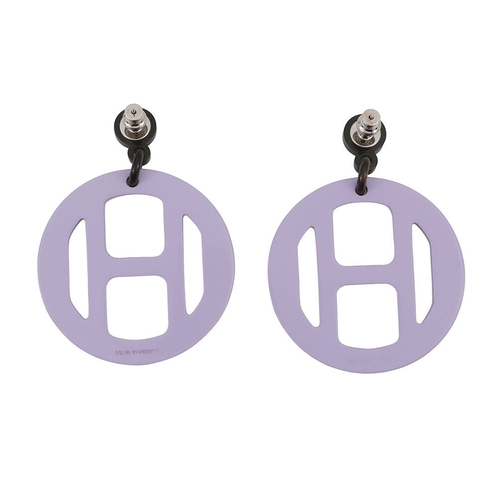 Hermes Earrings Equipe Nautic Buffalo Horn Lavender-yellow — view 3