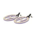 Hermes Earrings Equipe Nautic Buffalo Horn Lavender-yellow — view 2