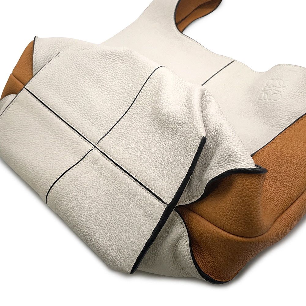 Loewe Tote Color Block Hobo Leather 2-Way Handbag Ivorybrown — view 8