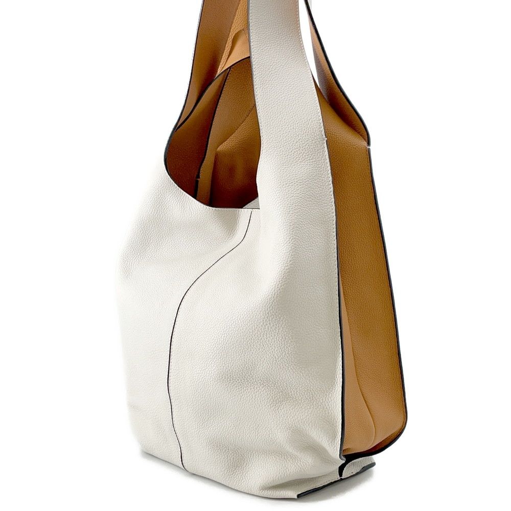Loewe Tote Color Block Hobo Leather 2-Way Handbag Ivorybrown — view 2
