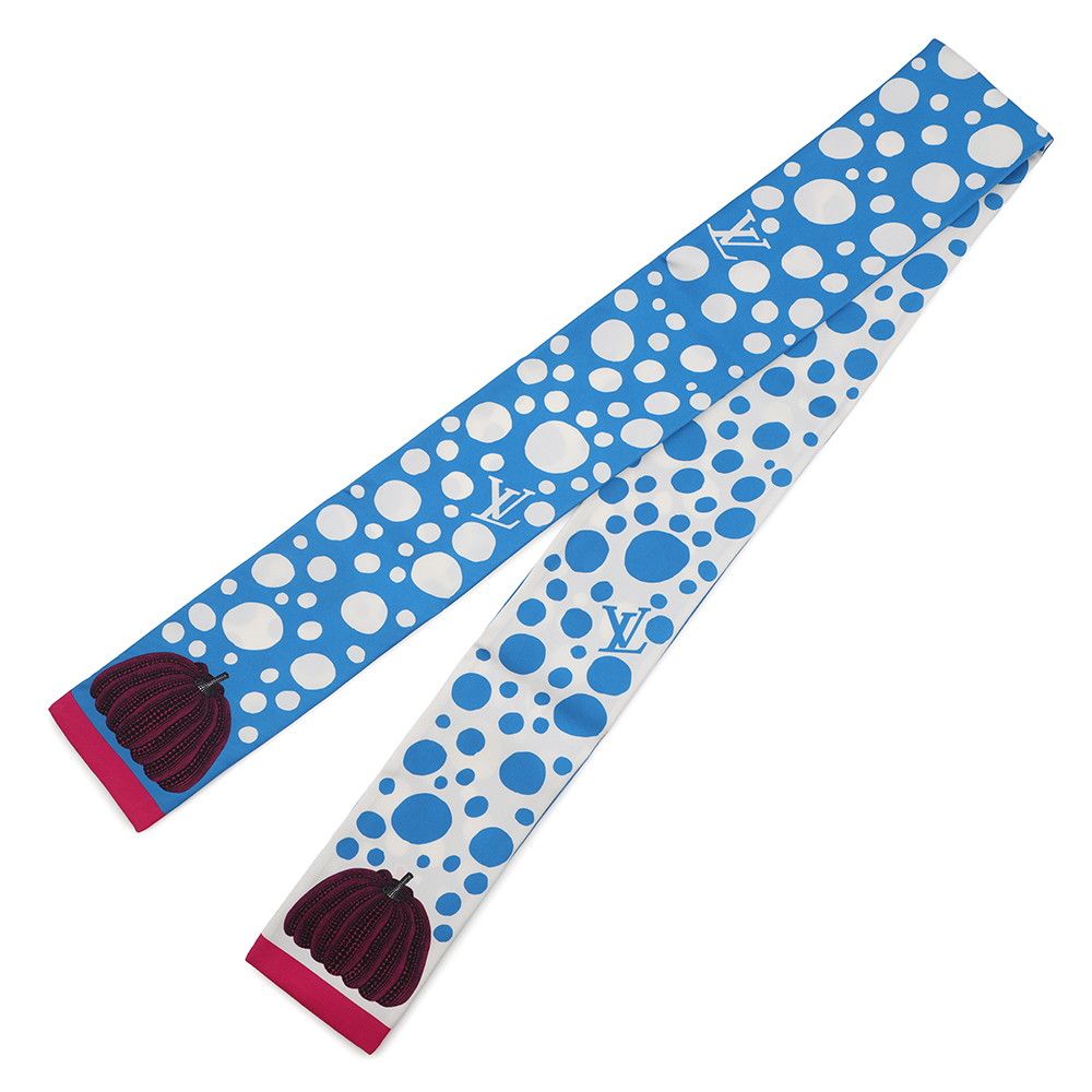 Louis Vuitton Scarf Bandeau Infinity Dot LV Yk Silk White Yayoi Kusama — view 2
