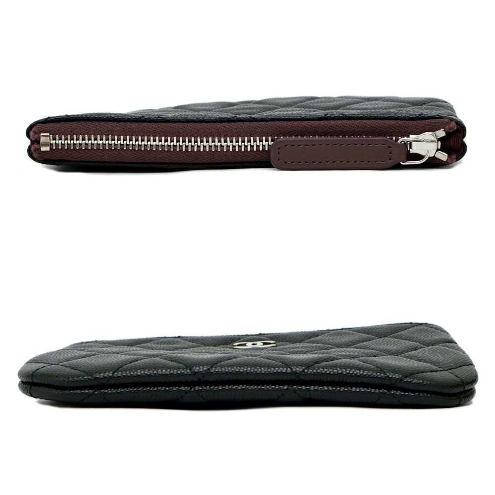 Chanel Classic Small Zip Pouch Black Silver — view 4