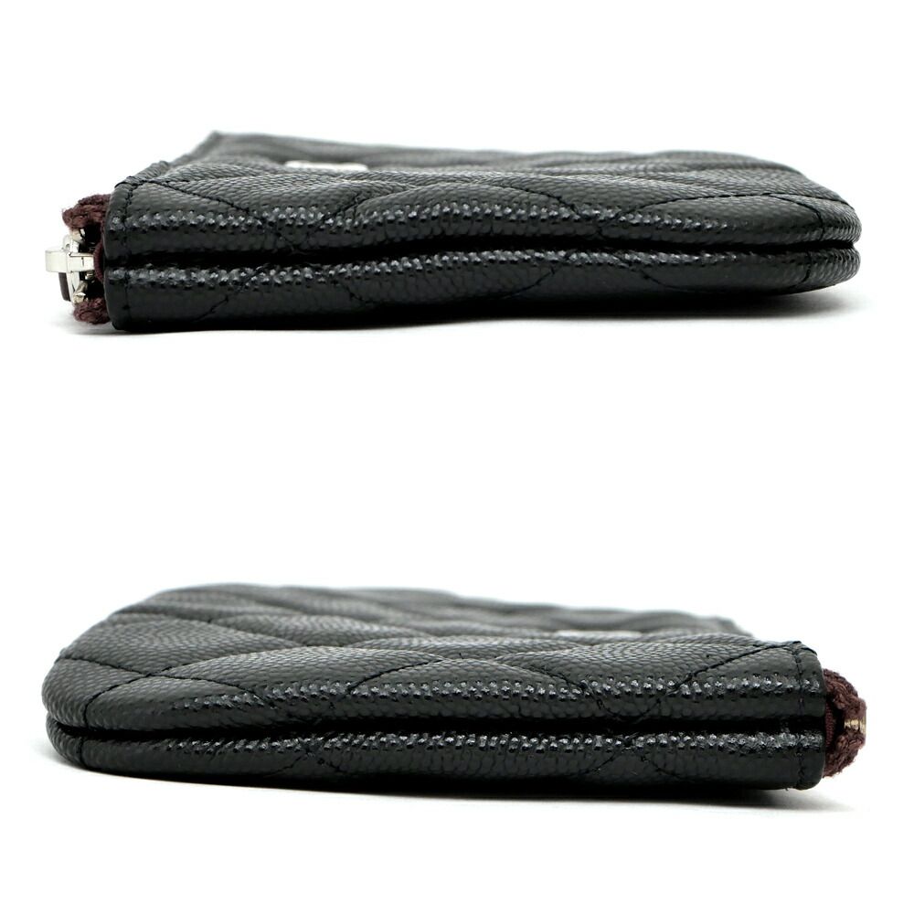 Chanel Classic Small Zip Pouch Black Silver — view 3