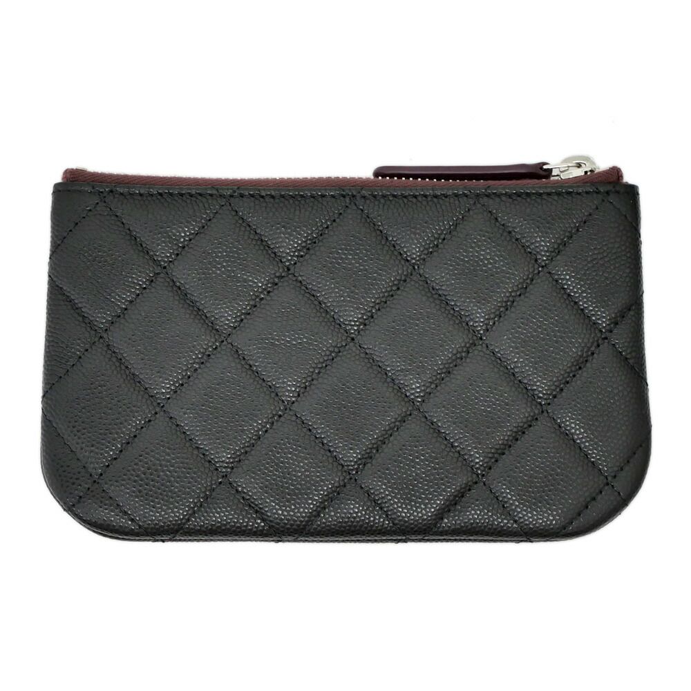 Chanel Classic Small Zip Pouch Black Silver — view 2