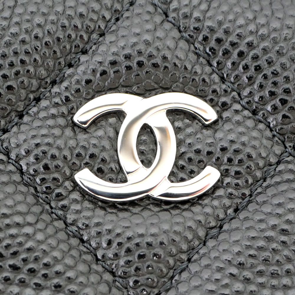 Chanel Classic Small Zip Pouch Black Silver — view 8