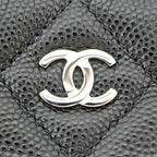 Chanel Classic Small Zip Pouch Black Silver — view 8