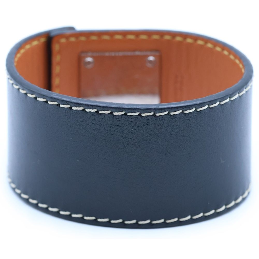 Loewe Anagram Leather Bracelet Black — view 2