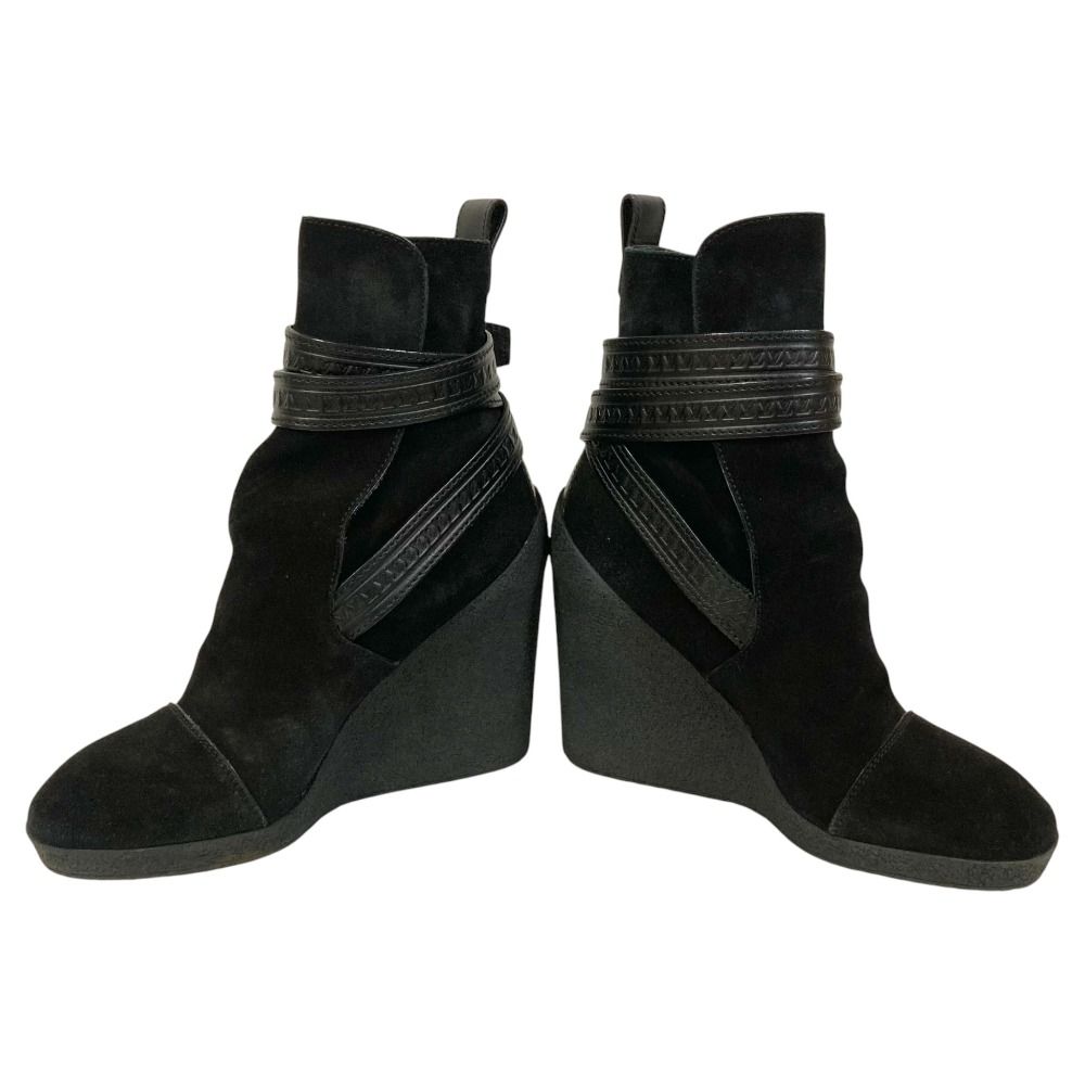Louis Vuitton Wedge Sole Belt Design Suede Boots 34.5 — view 3