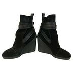 Louis Vuitton Wedge Sole Belt Design Suede Boots 34.5 — view 3