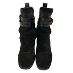 Louis Vuitton Wedge Sole Belt Design Suede Boots 34.5 — view 2
