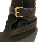Louis Vuitton Wedge Sole Belt Design Suede Boots 34.5 — view 6