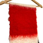 Loewe Anagram Leather Patch Wool Mohair Shaggy Scarf Red — view 4