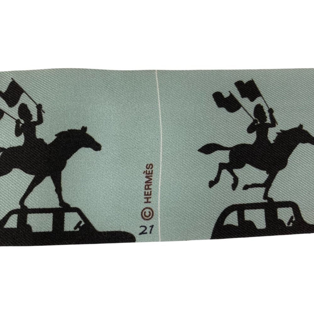 Hermes Parade Twilly Silk Scarf Light Blue — view 5
