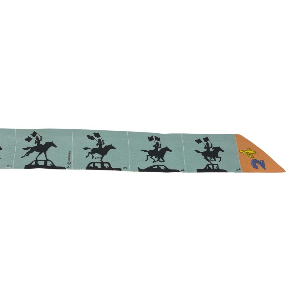 Hermes Parade Twilly Silk Scarf Light Blue — view 4