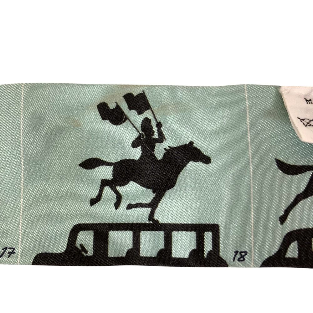 Hermes Parade Twilly Silk Scarf Light Blue — view 9
