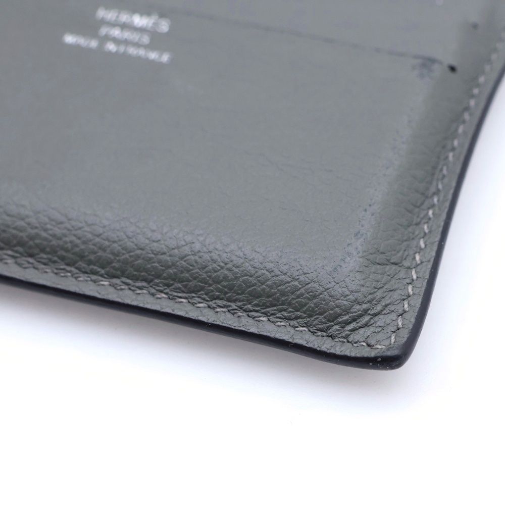 Hermes Citizen Twill Lining Design Leather Card Case Business Holder Set — view 6