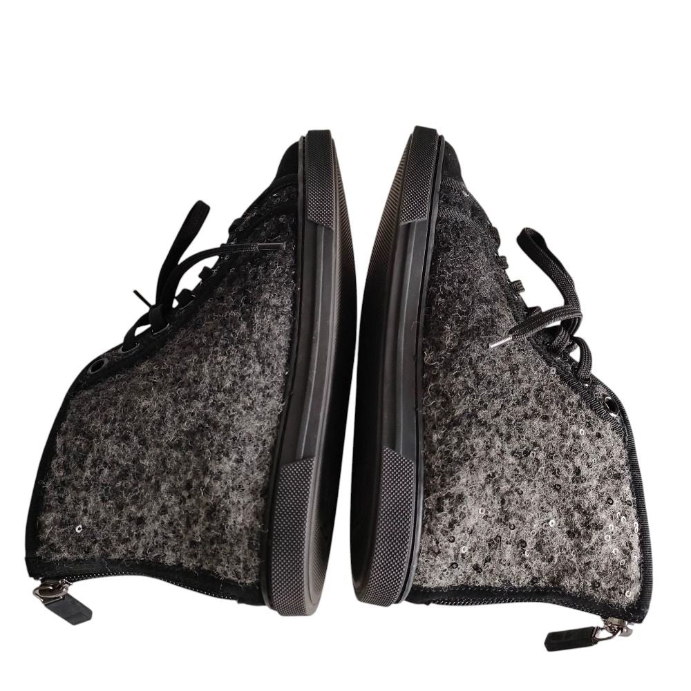 Louis Vuitton Wool Sequin High Cut Sneakers 34 — view 8