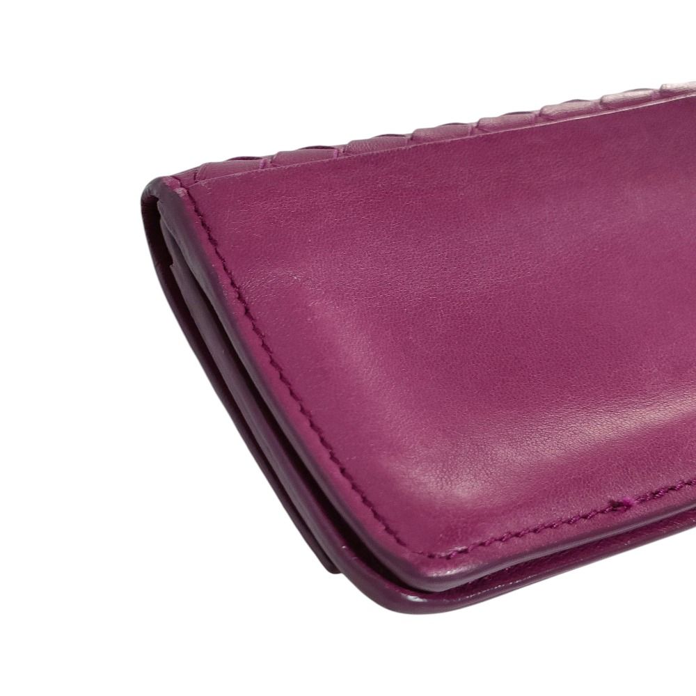 Bottega Veneta Intrecciato Leather Card Case Purple — view 6