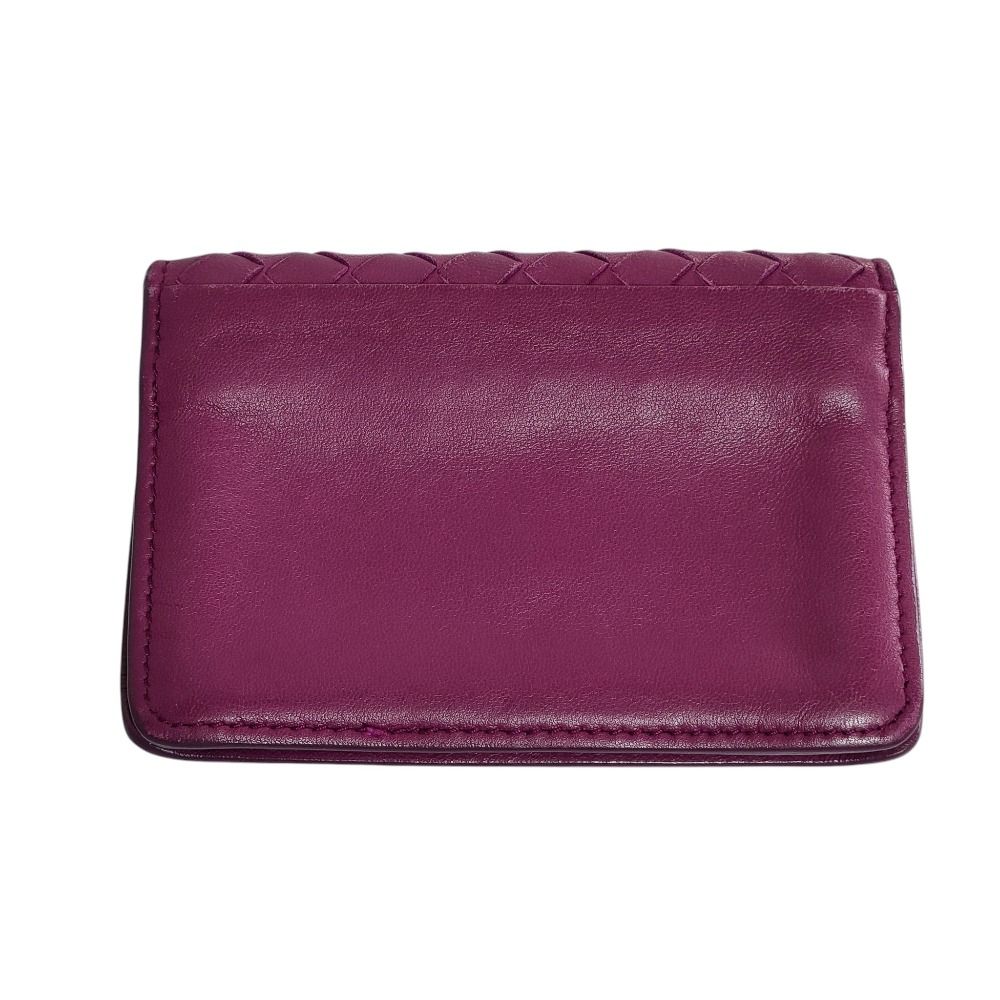 Bottega Veneta Intrecciato Leather Card Case Purple — view 2