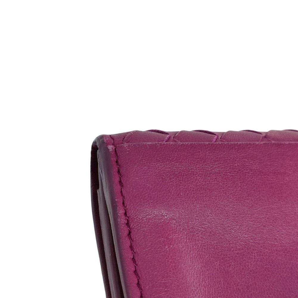 Bottega Veneta Intrecciato Leather Card Case Purple — view 7