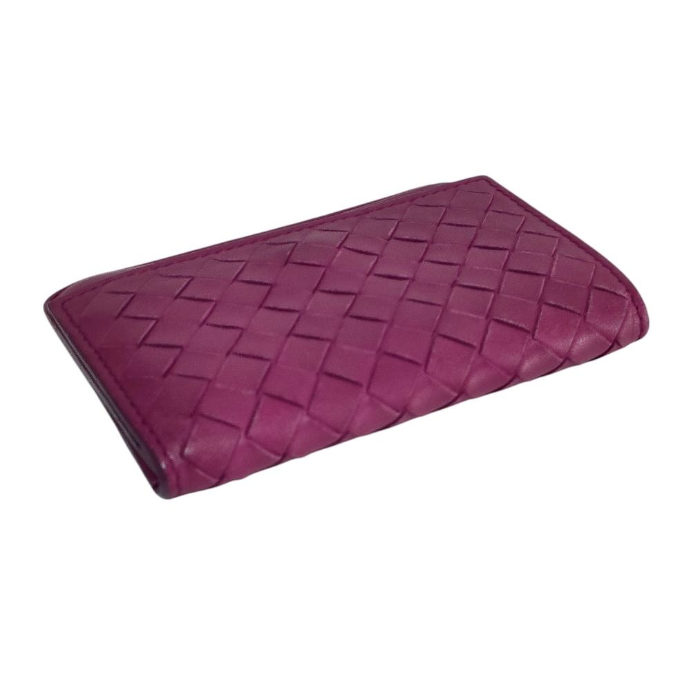 Bottega Veneta Intrecciato Leather Card Case Purple — view 4