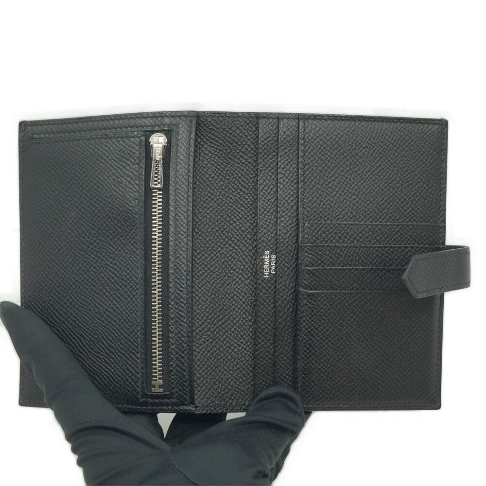 Hermes Bearn Compact Mini Wallet Manufactured Black — view 6