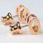 Hermes Earrings Mini Pop Lacquer Metal Rose Dragee Golden — view 6